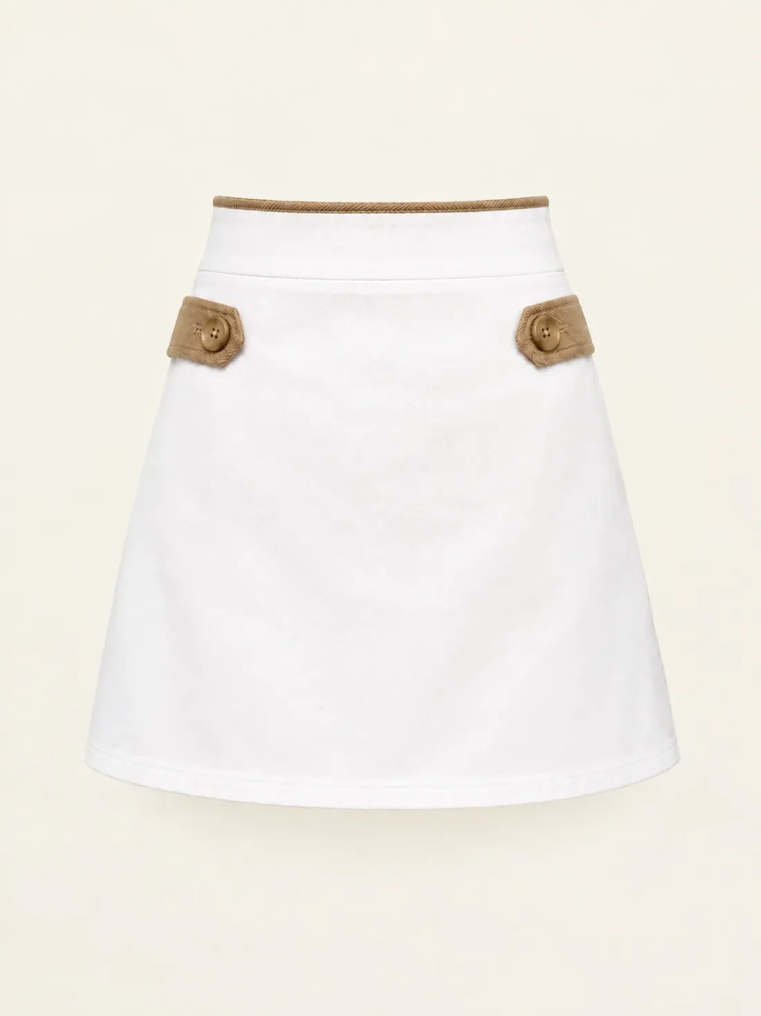 Bowline Tab Mini in White / Rope Tan, back view