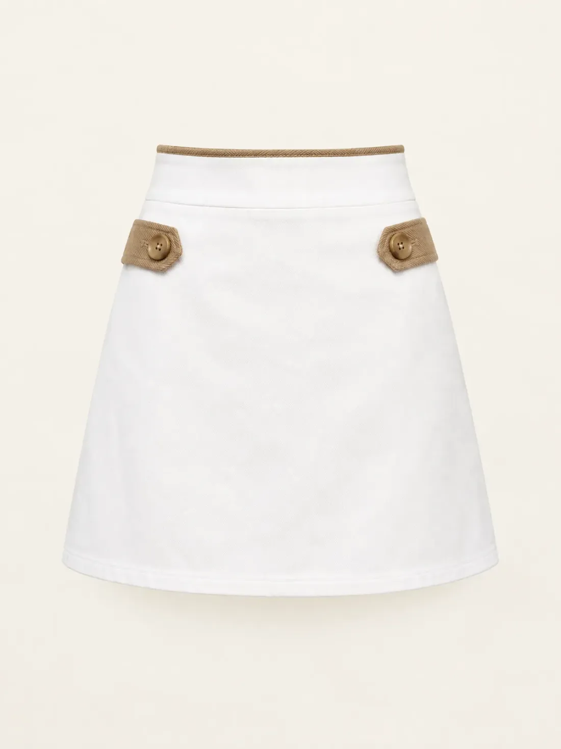 Bowline Tab Mini in White / Rope Tan, front view