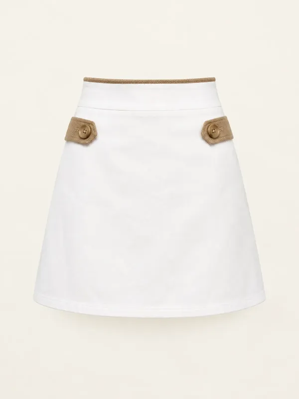 Bowline Tab Mini in White / Rope Tan, front view