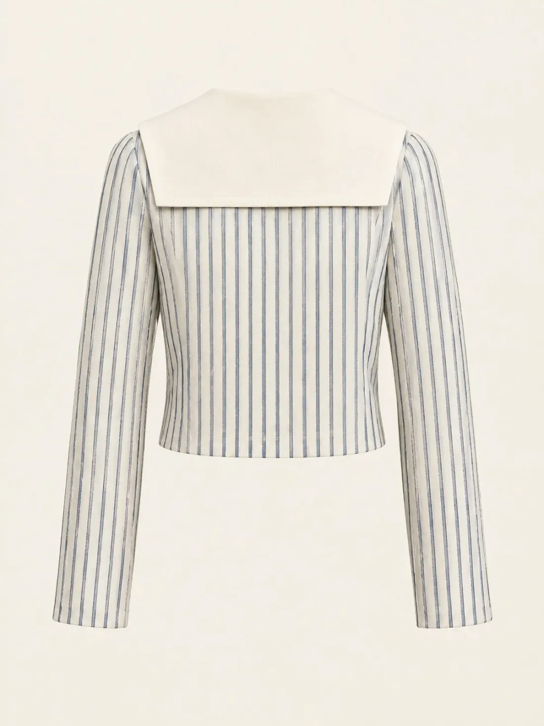 Chalkline Stripe Jacket in Ecru / Harbour Stripe, back view
