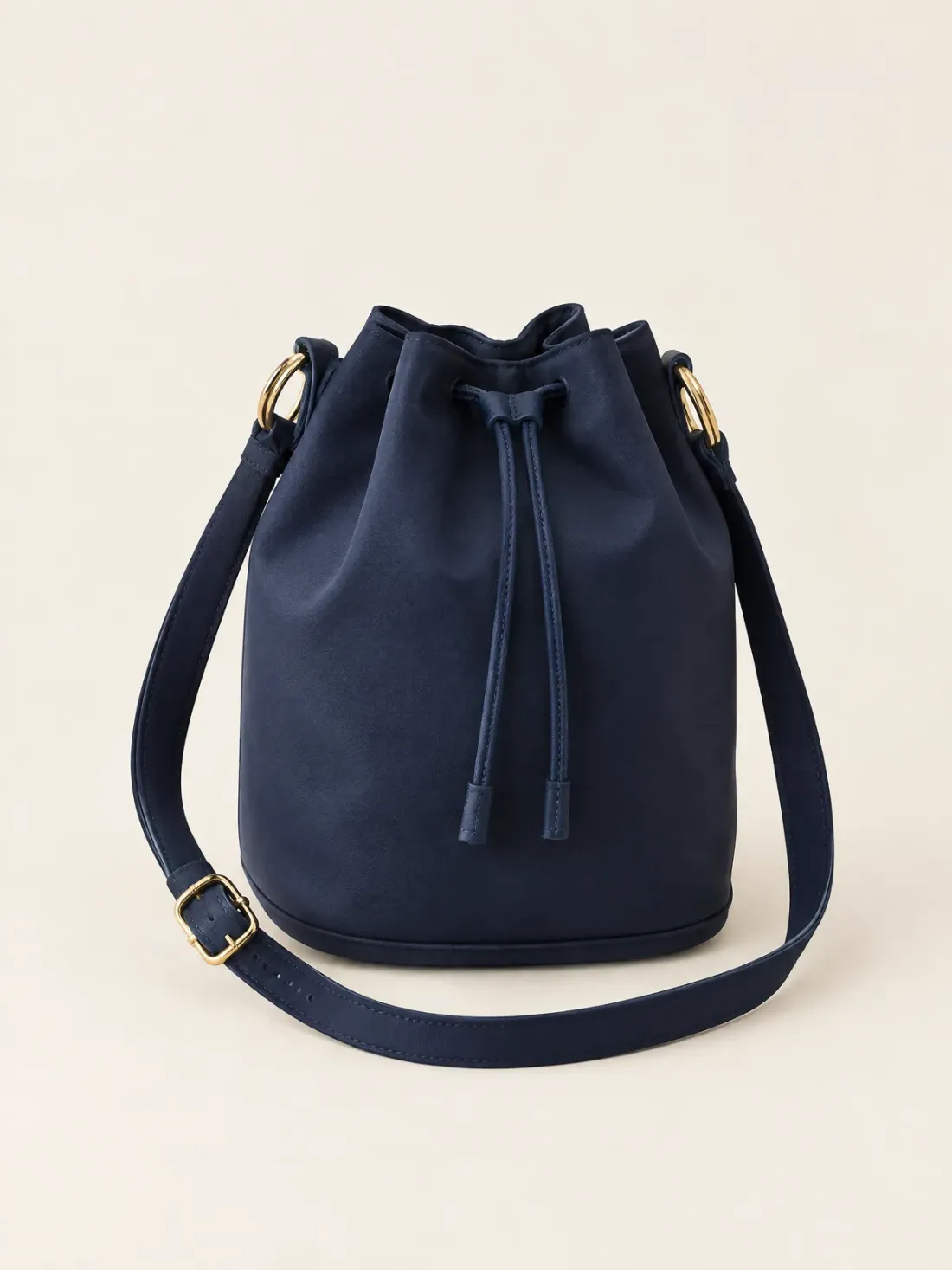 Crossbody Mini Bucket in Ink / Gold-Tone, front view