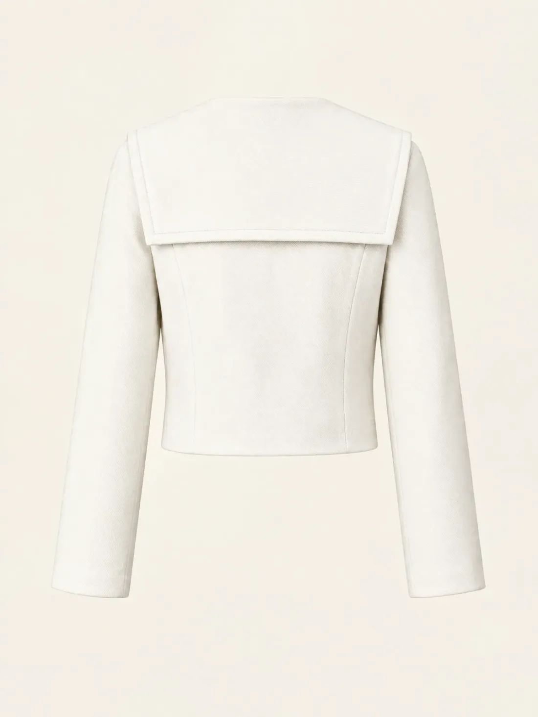 Deck Letter Boxy Jacket in Chalk / Gold-Tone, back view