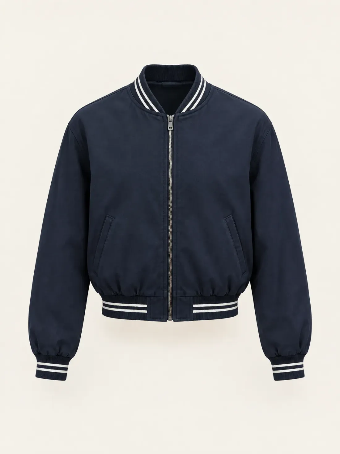 Halyard Cropped Blouson in Ink / Stripe Rib, front view