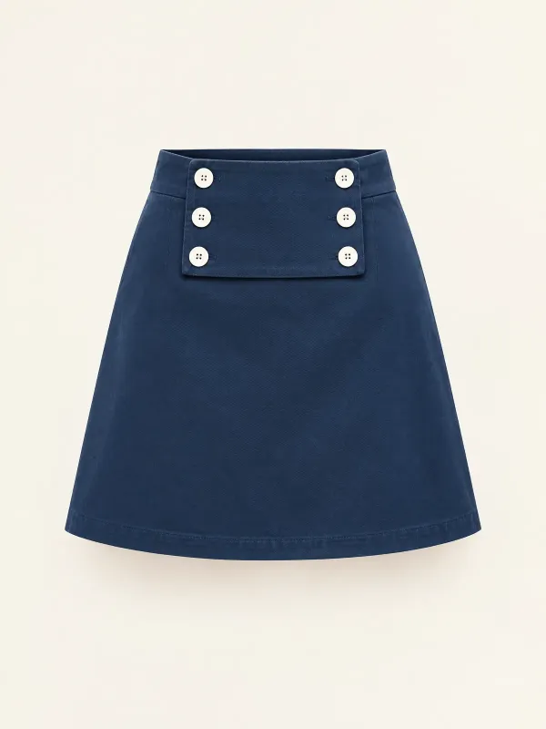 Harbour Flap-Front Mini in Harbour Blue, front view