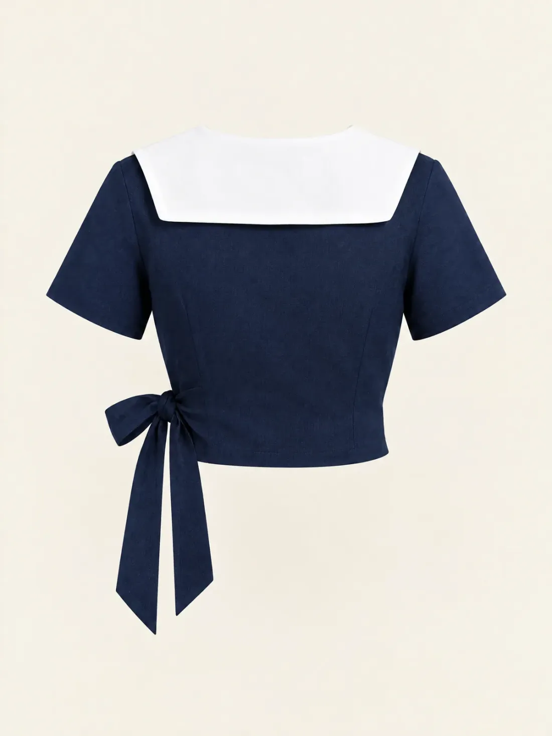 Jetty Wrap Sailor Top in Ink / White, back view
