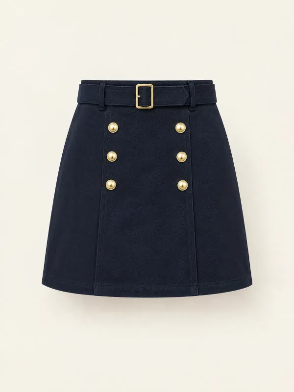 Mooring Belted Mini in Ink / Gold-Tone, front view
