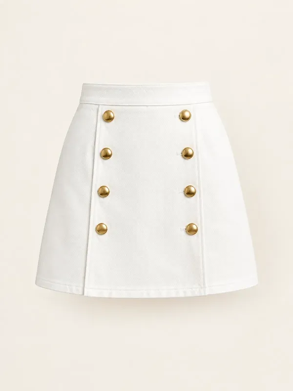 Promenade Double-Button Mini in Chalk, front view