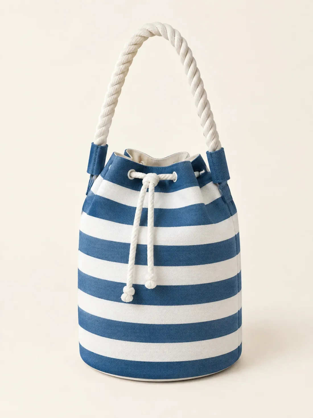 Rope Handle Stripe Bucket in Harbour Stripe, front view
