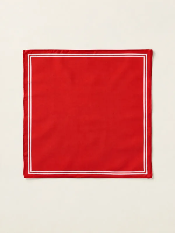 Signal Border Neckerchief in Signal Red / White, front view