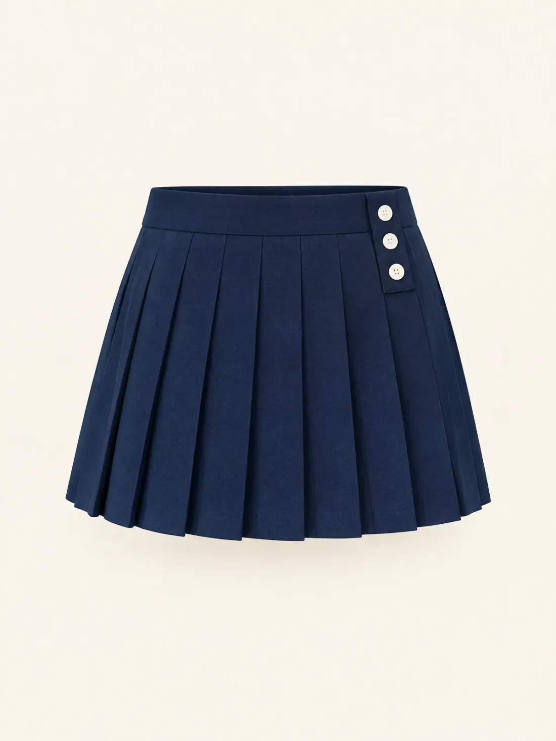 Signal Pleated Button Mini in Ink, front view