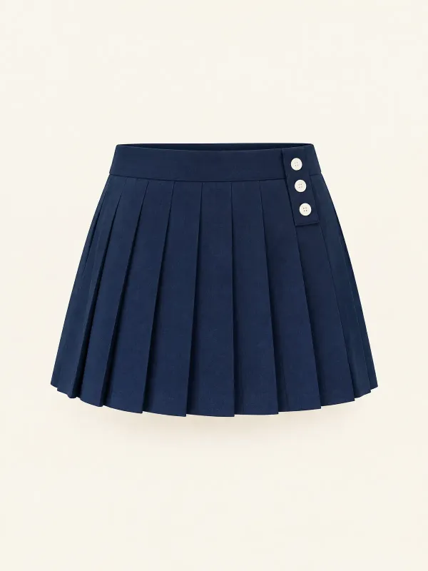 Signal Pleated Button Mini in Ink, front view