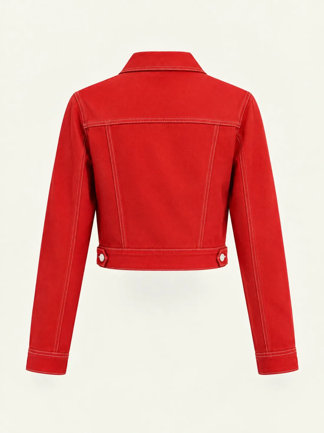 Signal Red Cropped Jacket in Signal Red, back view