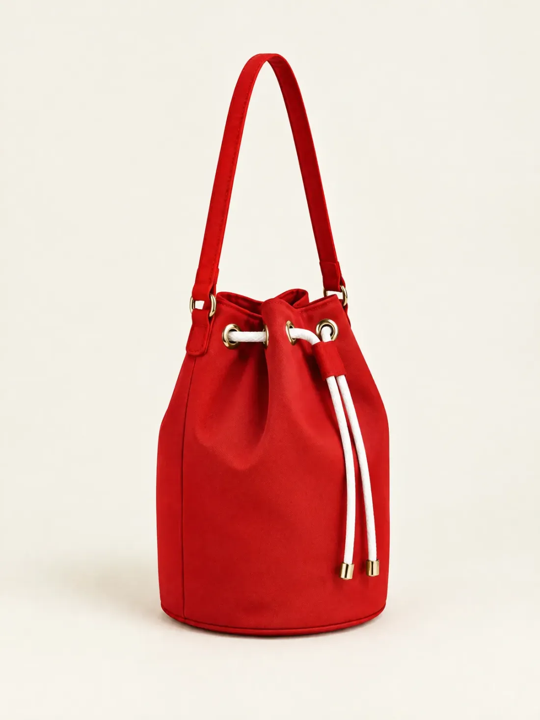 Signal Red Mini Bucket in Signal Red / White, side and back view