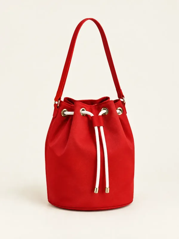 Signal Red Mini Bucket in Signal Red / White, front view
