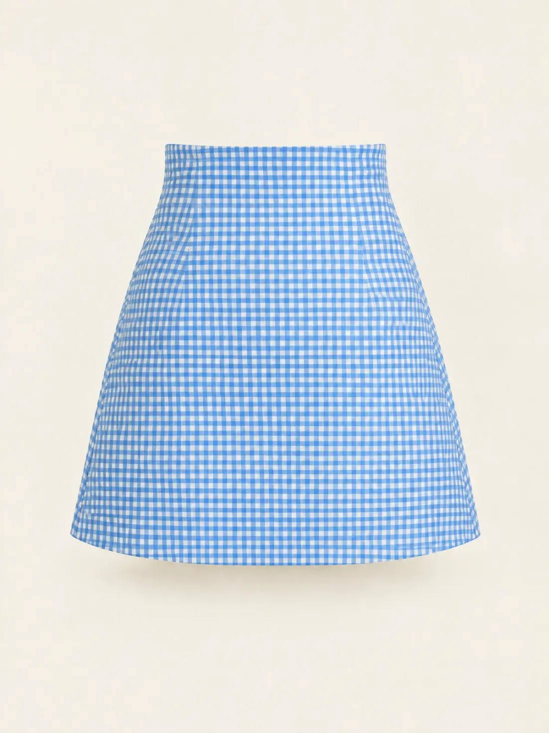 Tallow Gingham Button Mini in Blue Gingham, back view